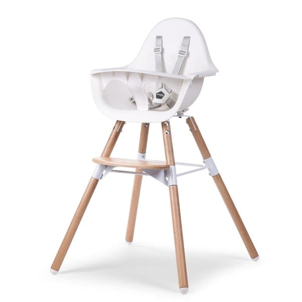 Стілець для годування Childhome Evolu 2 з бампером natural/white CHEVOCHNW