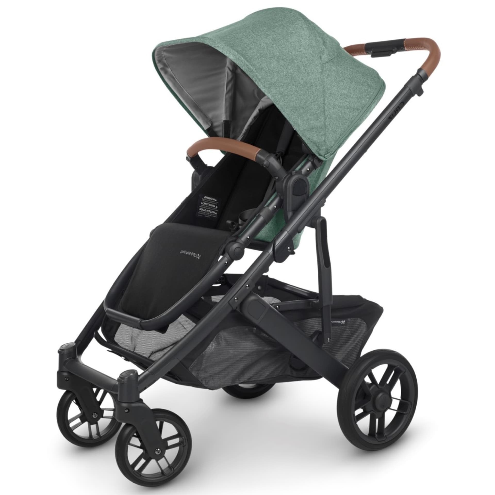 Коляска прогулянкова Uppababy Cruz V2 Gwen Green melange/Carbon frame/Saddle leather 0420-CRZ-EU- GWN