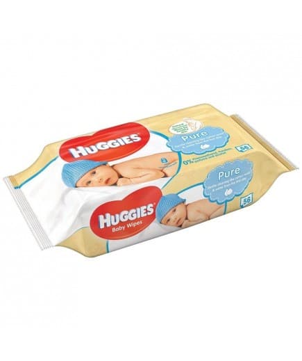 Серветки вологі Huggies Pure 56шт 550091