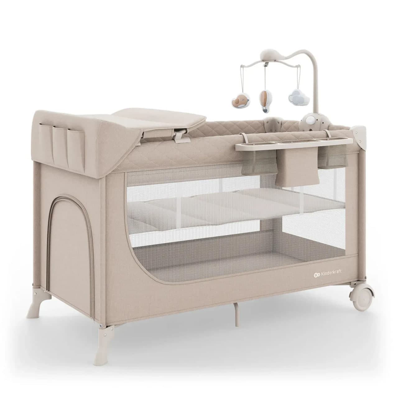 Ліжко-манеж з пеленатором Kinderkraft Leody Up KCLEODUPBEG00AC Beige