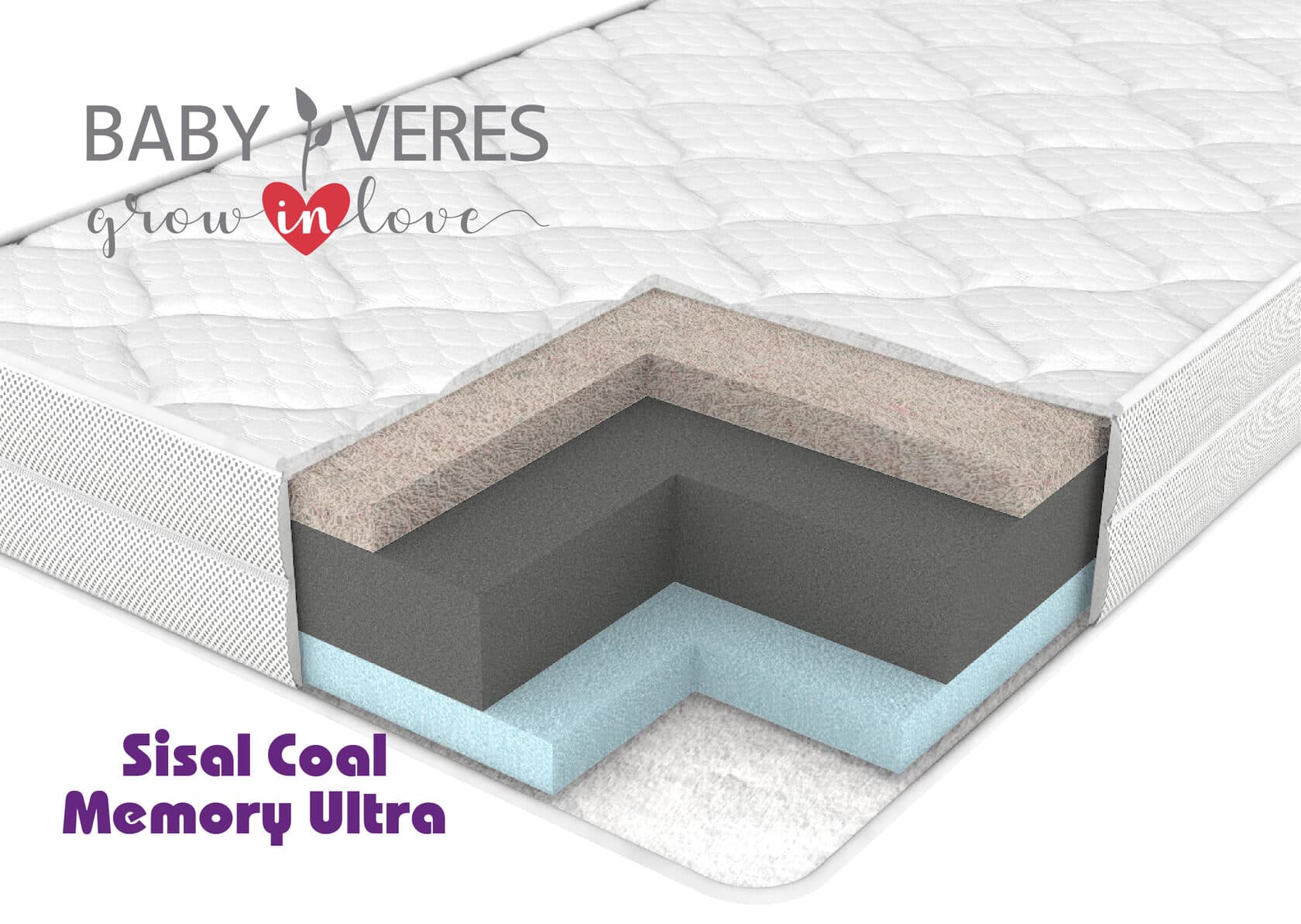 Матрац підлітковий Верес Sisal Coal Memory Ultra 160х80х14см 52.44.02