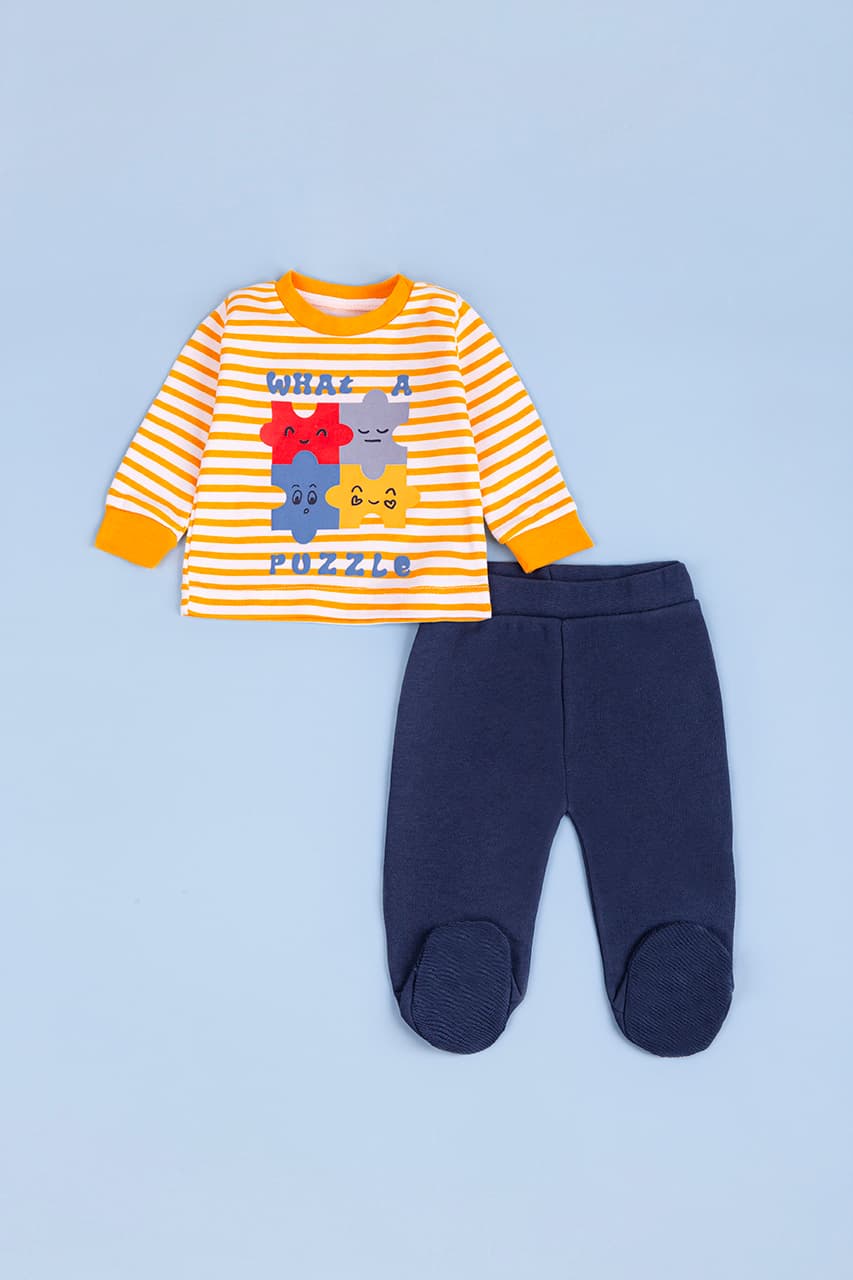 Комплект (футболка довг.рук+повзунки) 50-74 For my baby 23622 -помаранчевий