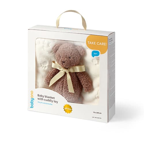 Ковдра BabyOno кремова з ведмедиком 75*100 см 1567/01