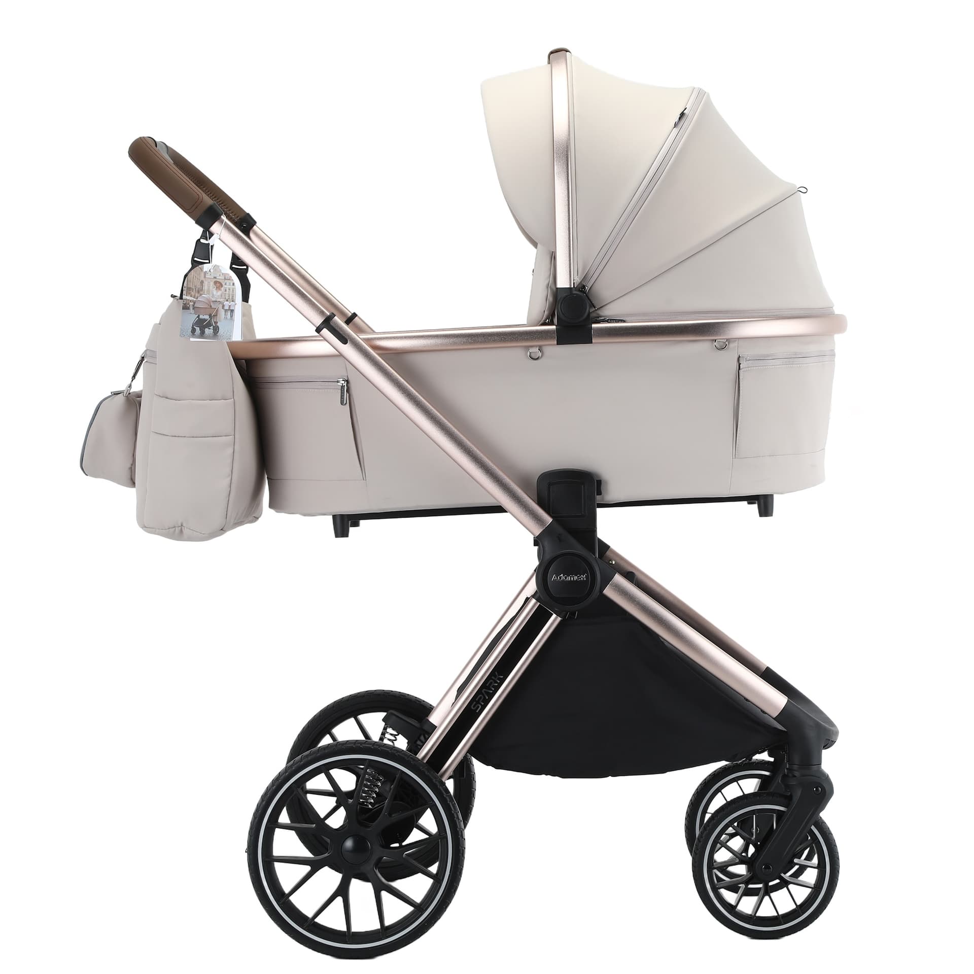 Коляска універсальна 2в1 Adamex Spark 9 Champagne Beige