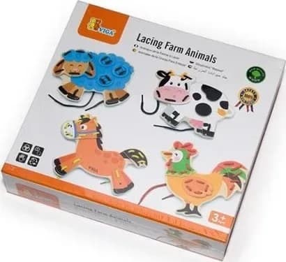 Шнурівка дерев'яна Viga Toys Ферма 51325 фото 2 Шнурівка дерев'яна Viga Toys Ферма 51325 фото 2