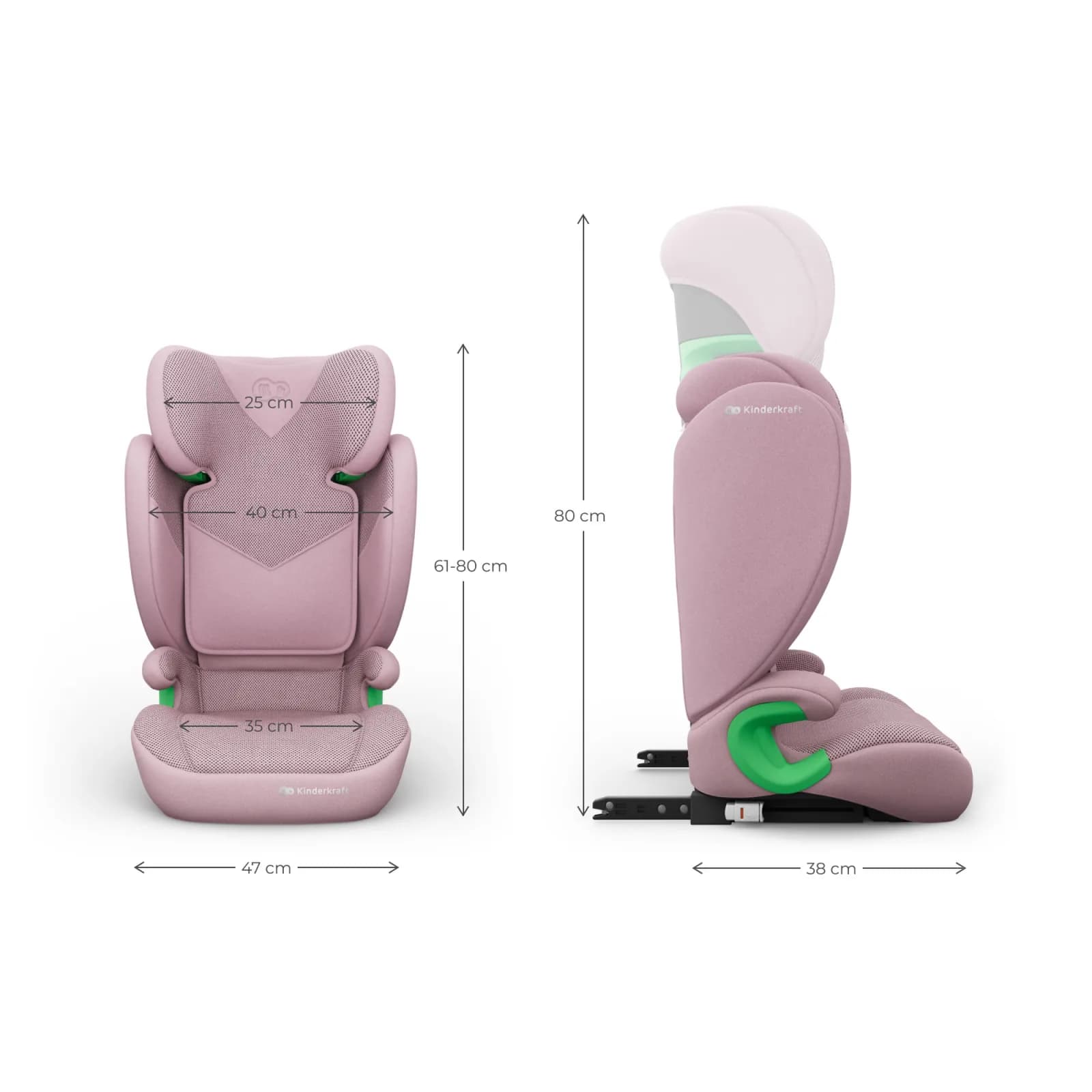 Автокрісло Kinderkraft Junior Fix 2 Plus i-Size KCJUFI20PNKPL0N Pink фото 6 Автокрісло Kinderkraft Junior Fix 2 Plus i-Size KCJUFI20PNKPL0N Pink фото 6