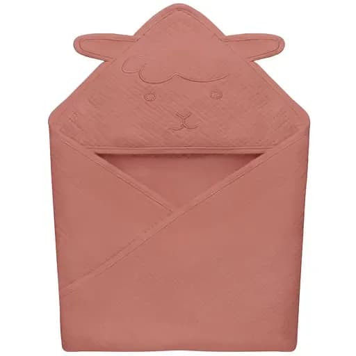 Рушник з капюшоном для купання Lionelo Muslin Hooded Towel Red Coral 80х80 см LO-MUSLIN HOODED TOWEL RED CORAL фото 2 Рушник з капюшоном для купання Lionelo Muslin Hooded Towel Red Coral 80х80 см LO-MUSLIN HOODED TOWEL RED CORAL фото 2