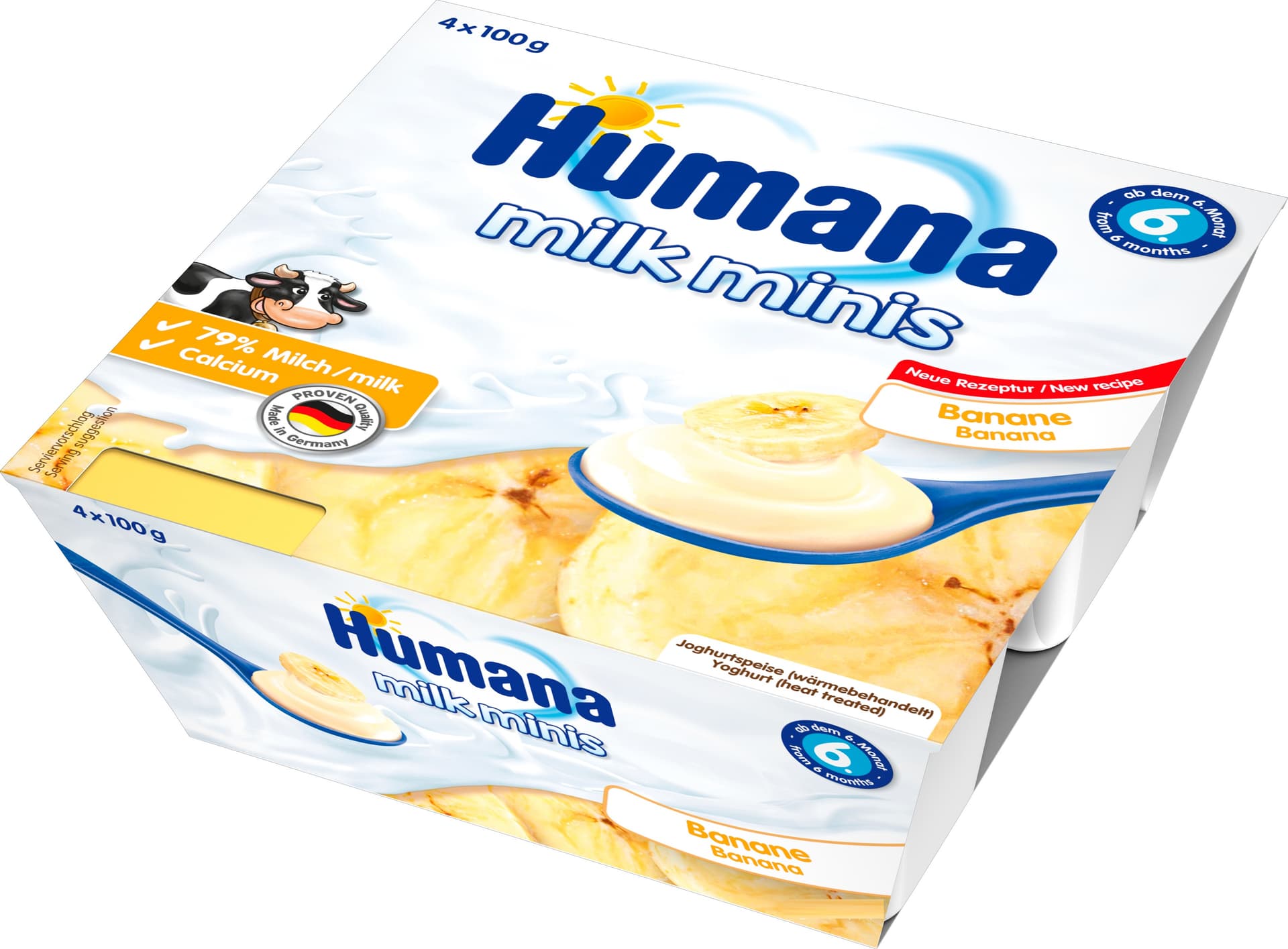 Йогурт-десерт з бананом з 6 міс Humana 4*100г 701091 Йогурт-десерт з бананом з 6 міс Humana 4*100г 701091