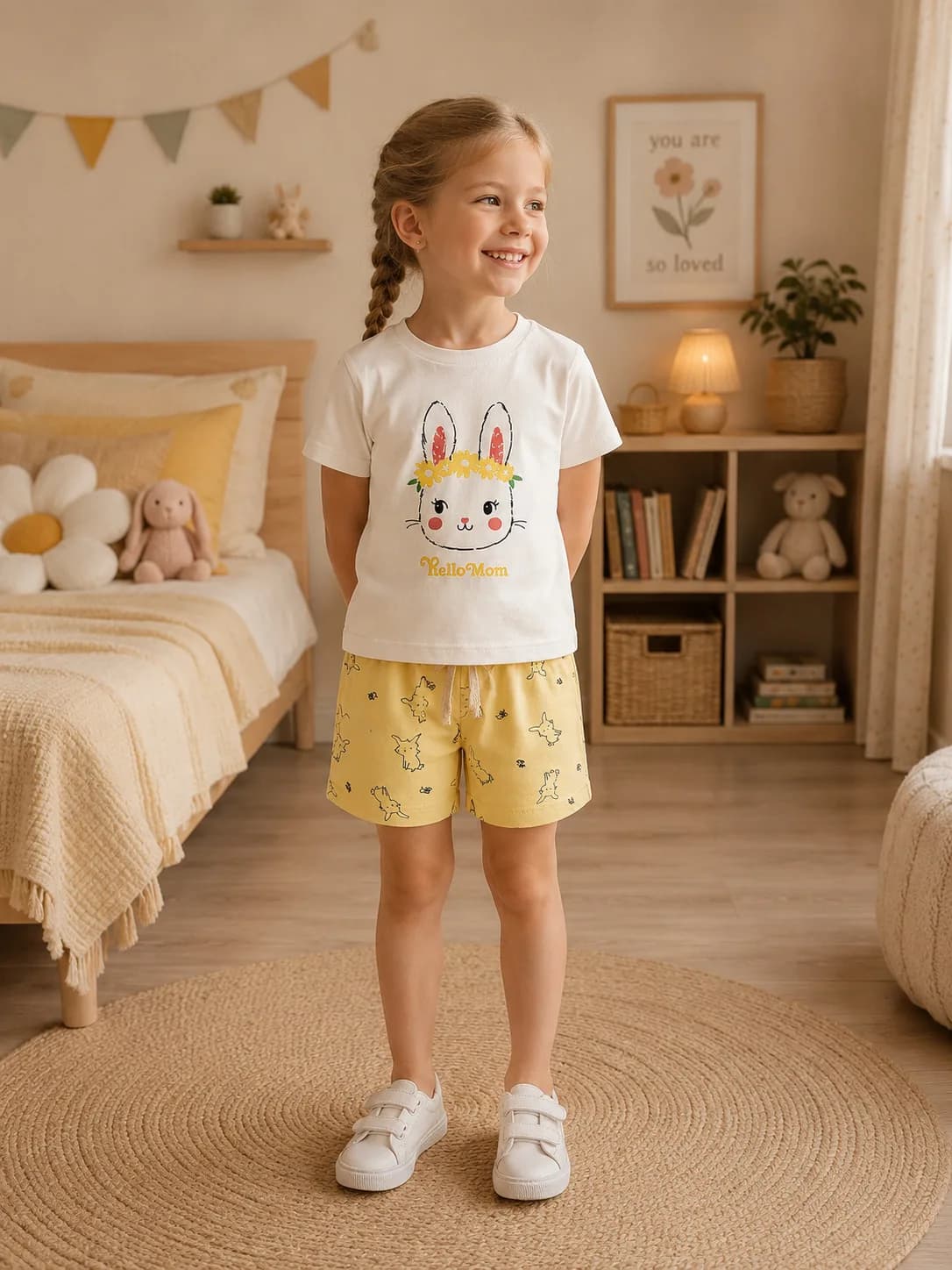 Комплект футболка та шорти для дівчинки Liliboom kids з кроликом фото 4 Комплект футболка та шорти для дівчинки Liliboom kids з кроликом фото 4