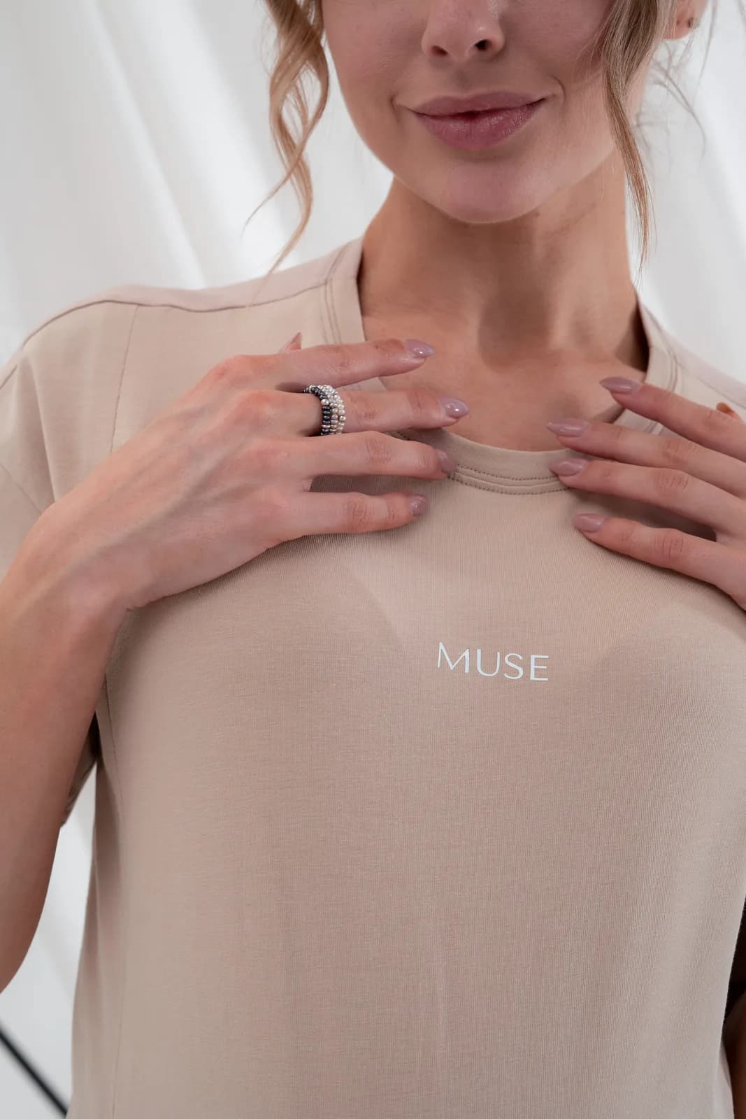 Футболка для вагітних і годування S-L Юла мама Muse-35.016 -бежевий фото 4 Футболка для вагітних і годування S-L Юла мама Muse-35.016 -бежевий фото 4