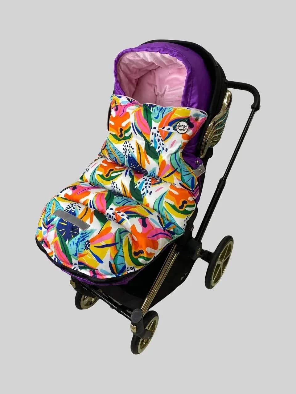 Зимовий футмуф на коляску Decoza Moms "Теплик" Фіолетовий оксфорд та листя кольорові 100х47 см futmuf100-O0-OP128-pl004 фото 2 Зимовий футмуф на коляску Decoza Moms "Теплик" Фіолетовий оксфорд та листя кольорові 100х47 см futmuf100-O0-OP128-pl004 фото 2